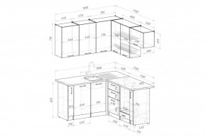 ЛИОРА Кухонный гарнитур Мега Прайм 2 (1600*1700 мм) ПМ+СДШ в Урае - uray.mebel24.online | фото 2