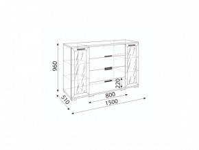 Мармарис (гостиная) М11 Комод-витрина в Урае - uray.mebel24.online | фото 2