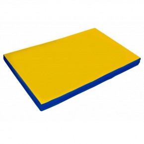 Мат гимнастический 2х1х0,05м цв. синий-желтый в Урае - uray.mebel24.online | фото 1