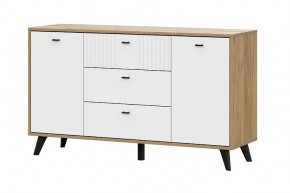 МИЛАН Комод 3 ящика двухстворчатый (Белый Матовый) в Урае - uray.mebel24.online | фото