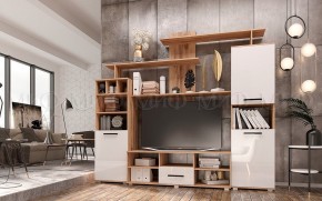 МИНИ-2 Гостиная (МДФ) Белый глянец/Дуб Крафт в Урае - uray.mebel24.online | фото