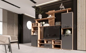 МИНИ-2 Гостиная (МДФ) Графит/Дуб Крафт в Урае - uray.mebel24.online | фото