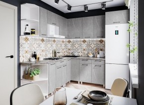 Модульная кухня Марбл мрамор лайт в Урае - uray.mebel24.online | фото 1