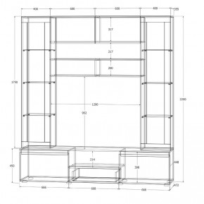 Модульная система Лиана (Дуб Крафт Белый/Дуб Крафт Золотой) в Урае - uray.mebel24.online | фото 11