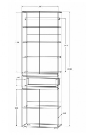 Модульная система Лиана (Дуб Крафт Белый/Дуб Крафт Золотой) в Урае - uray.mebel24.online | фото 8