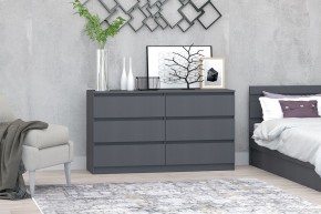 МС "Хилтон" Комод №5 1400 (6 ящ.) графит в Урае - uray.mebel24.online | фото