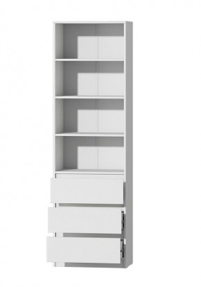 МС "Хилтон" Стеллаж (Белый текстурный) в Урае - uray.mebel24.online | фото 2