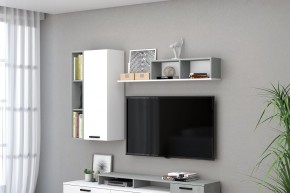 Навесные модули Эльза (Бетонный Камень/Белый) в Урае - uray.mebel24.online | фото 1