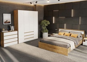 НЕКСТ 1 Спальный гарнитур (модульный) Дуб Золотой/Белый в Урае - uray.mebel24.online | фото