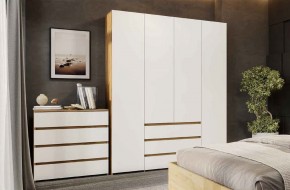 НЕКСТ 1 Спальный гарнитур (модульный) Дуб Золотой/Белый в Урае - uray.mebel24.online | фото 3