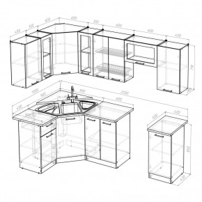 ОЛЬГА Кухонный гарнитур Оптима 1 (1300*2500 мм) в Урае - uray.mebel24.online | фото 2