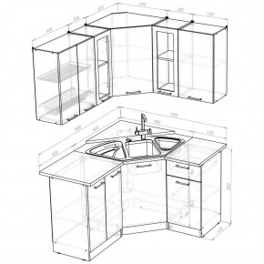 ОЛЬГА Кухонный гарнитур Оптима 2 (1500*1300 мм) в Урае - uray.mebel24.online | фото 2