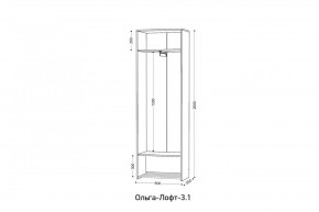 ОЛЬГА-ЛОФТ 3.1 Шкаф 2-х створчатый с зеркалом в Урае - uray.mebel24.online | фото 2