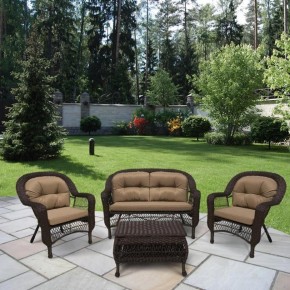 Плетеный комплект для отдыха LV-520BB Вrown/Beige в Урае - uray.mebel24.online | фото
