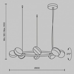 Подвесная люстра Maytoni Mind MOD299PL-L80BC3K в Урае - uray.mebel24.online | фото 4