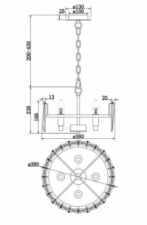 Подвесной светильник Maytoni Puntes MOD043PL-04CH в Урае - uray.mebel24.online | фото 4