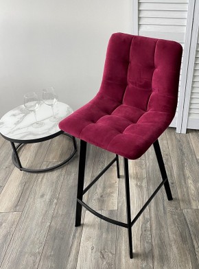 Полубарный стул CHILLI-QB SQUARE винный #16, велюр / черный каркас (H=66cm) М-City в Урае - uray.mebel24.online | фото 3