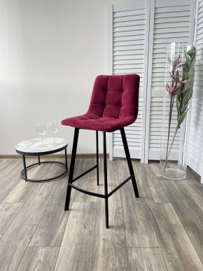 Полубарный стул CHILLI-QB SQUARE винный #16, велюр / черный каркас (H=66cm) М-City в Урае - uray.mebel24.online | фото 4