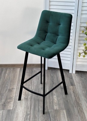 Полубарный стул CHILLI-QB SQUARE зеленый #19, велюр / черный каркас (H=66cm) М-City в Урае - uray.mebel24.online | фото 4