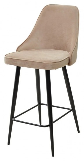Полубарный стул NEPAL-PB БЕЖЕВЫЙ #5, велюр/ черный каркас (H=68cm) М-City в Урае - uray.mebel24.online | фото 1