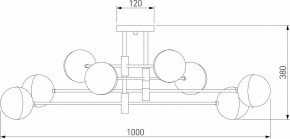 Потолочная люстра Eurosvet Nuvola 70129/8 латунь в Урае - uray.mebel24.online | фото 3