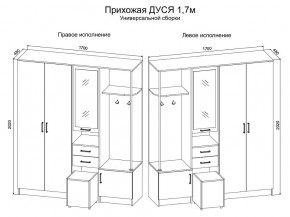 Прихожая Дуся 1.7 УНИ (Дуб Бунратти/Белый Бриллиант) в Урае - uray.mebel24.online | фото 2