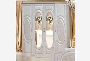 Прованс-2 Шкаф 4-х дверный с 2 зеркалами (Бежевый/Текстура белая платиной золото) в Урае - uray.mebel24.online | фото