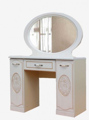 Прованс-2 Стол туалетный с зеркалом (Бежевый/Текстура белая платиной золото) в Урае - uray.mebel24.online | фото