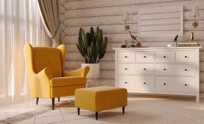 Пуф Киркас жёлто-оранжевый, ткань рогожка в Урае - uray.mebel24.online | фото 3