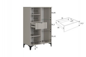 РИЧ Комод 2 со стеклом в Урае - uray.mebel24.online | фото 3