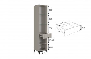 РИЧ Шкаф однодверный со стеклом в Урае - uray.mebel24.online | фото 3