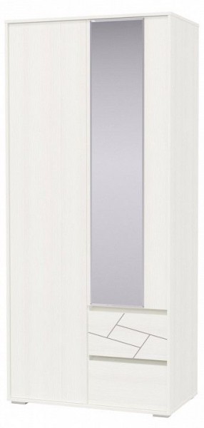 АДЕЛИНА Шкаф 2-х дверный с 2-мя ящ (белый рамух) в Урае - uray.mebel24.online | фото
