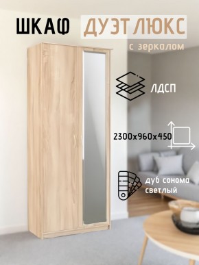 Шкаф 2-х створчатый Дуэт Люкс с зеркалом в Урае - uray.mebel24.online | фото 7