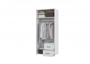 Шкаф 2-х створчатый с ящиками VICTOR (Белый-Бетон) в Урае - uray.mebel24.online | фото 2
