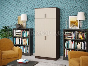 Шкаф 2-х створчатый штанга+полка (900) дуб беленый/венге в Урае - uray.mebel24.online | фото