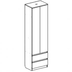 Шкаф 2-ств. с 2 ящиками и вешалкой "Бьянко" в Урае - uray.mebel24.online | фото 3