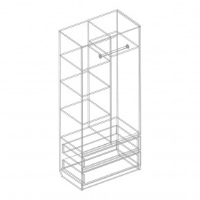 Шкаф 2-ств. с 2 ящиками "Бьянко" в Урае - uray.mebel24.online | фото 5