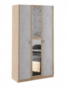 Шкаф 3 двери Глэдис М23 (Дуб Золотой/Цемент светлый) в Урае - uray.mebel24.online | фото