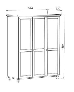 Шкаф 30 Вествик трёхдверный, массив сосны, цвет белый в Урае - uray.mebel24.online | фото 2
