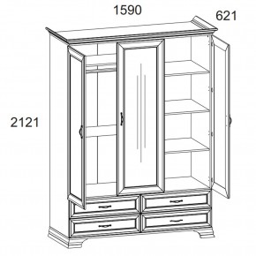 Шкаф 3D4S Z, TIFFANY, цвет вудлайн кремовый в Урае - uray.mebel24.online | фото 1