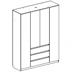 Шкаф 4-ств. с 3 ящиками "Бьянко" в Урае - uray.mebel24.online | фото 3
