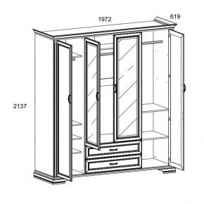 Шкаф 4D2S Z , MONAKO, цвет Сосна винтаж в Урае - uray.mebel24.online | фото 1
