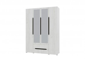 Шкаф 4х створчатый с зеркалами Вега (Крафт белый - Венге) в Урае - uray.mebel24.online | фото