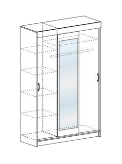 Шкаф-купе Басса ШКК 551 шимо венге/дуб белфорд в Урае - uray.mebel24.online | фото 3
