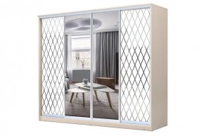Шкаф-купе ХИТ 23-4-24/2-6556 РОМБЫ МАЛЫЕ МАТОВЫЕ НА ЗЕРКАЛЕ в Урае - uray.mebel24.online | фото