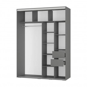 Шкаф-купе Крафт-6 1.6 м ШКК-06 (графит) в Урае - uray.mebel24.online | фото 2