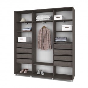 МАРТИН Шкаф-купе с зеркалами Анкор темный (2400*450) М443 в Урае - uray.mebel24.online | фото 4
