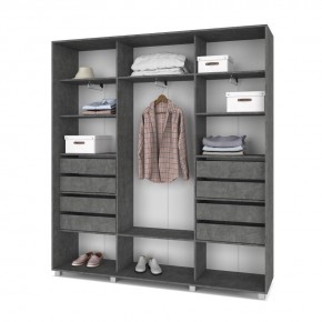 МАРТИН Шкаф-купе с зеркалами Камень темный (2400*450) М443 в Урае - uray.mebel24.online | фото 4