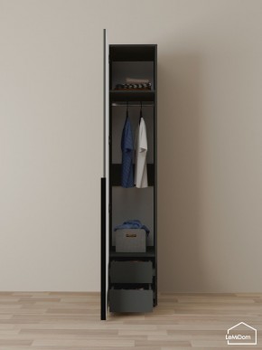 Шкаф Linnea MHR-1-3 2050х400х510 (Графит-М 11.1.25) в Урае - uray.mebel24.online | фото 6
