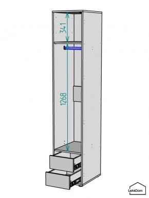 Шкаф Linnea MHR-1PO-3 2050х400х510 (Белый-М 11.1.1) в Урае - uray.mebel24.online | фото 3